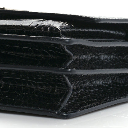 Saint Laurent Calfskin Crocodile Embossed Medium Monogram Sunset Black 10 of 10