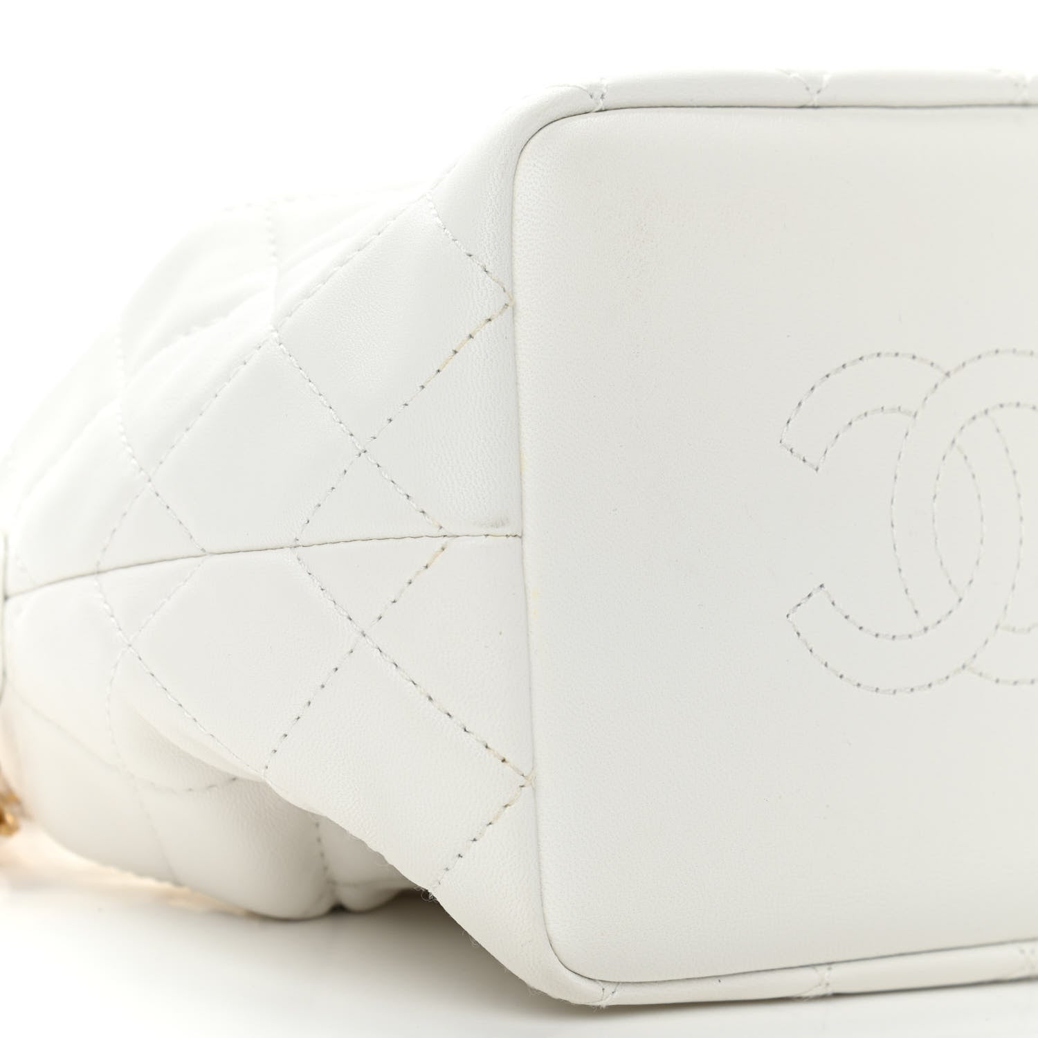 Chanel Lambskin Quilted Small Perfect Meeting Hobo White 5 of 12