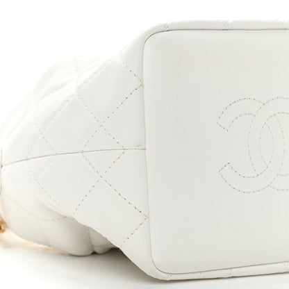 Chanel Lambskin Quilted Small Perfect Meeting Hobo White 5 of 12