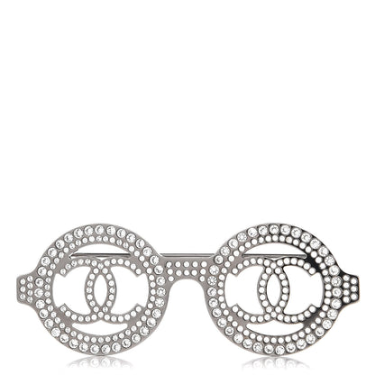 Chanel Crystal CC Sunglasses Brooch Silver 1 of 5