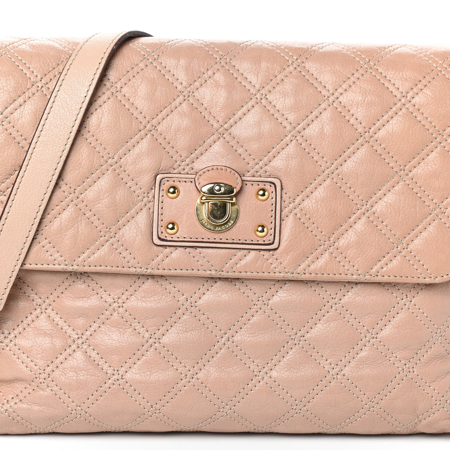 Marc Jacobs Lambskin Quilted The XL Single Flap Beige 7 of 9