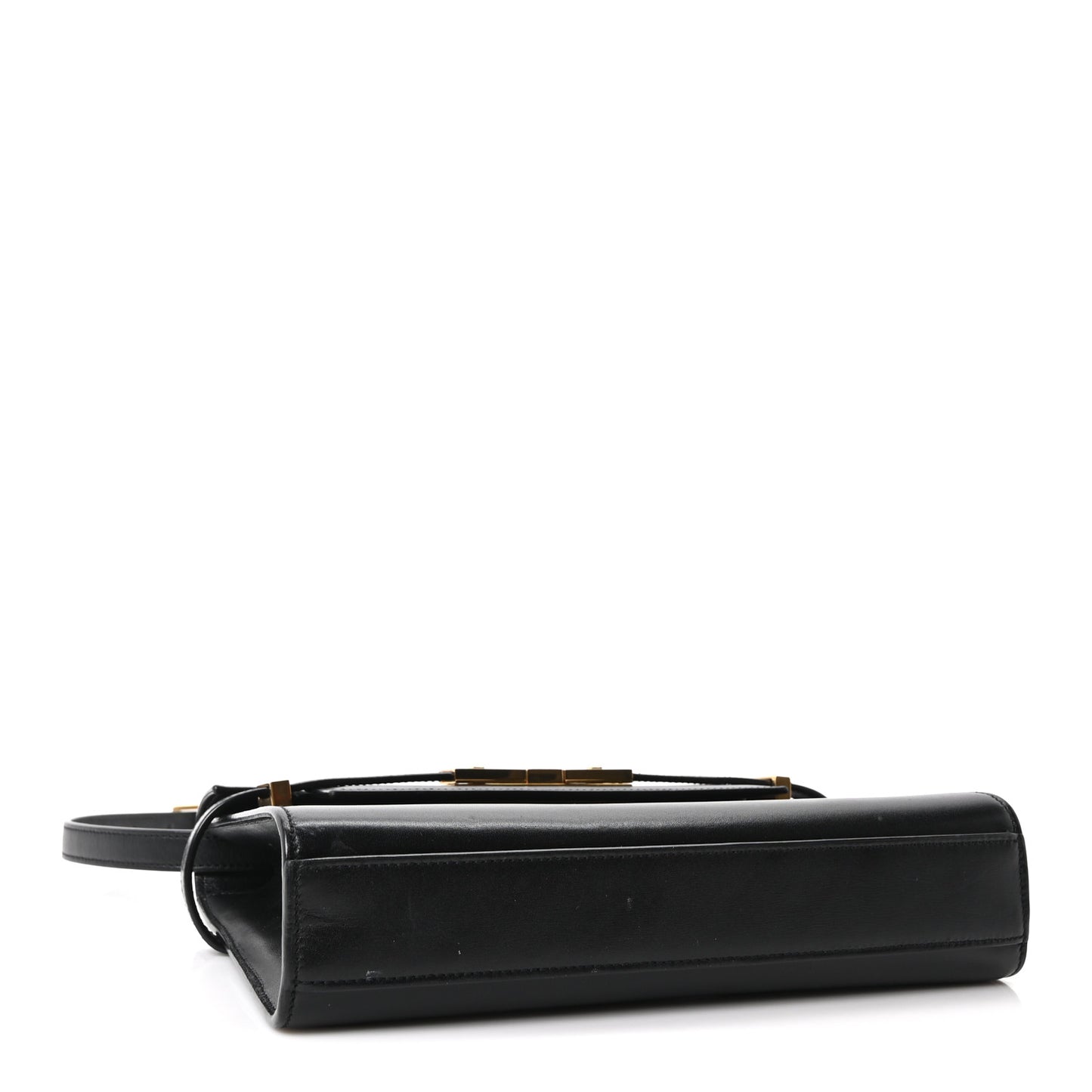 Smooth Calfskin Small Manhattan Shoulder Bag Black