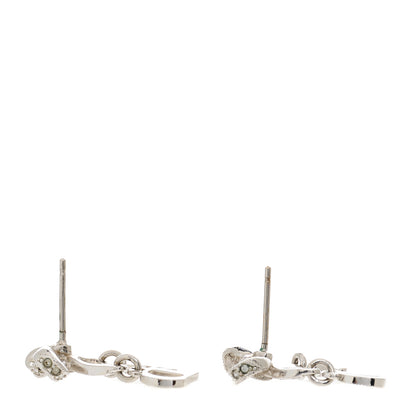Christian Dior Crystal Bow Earrings Silver 3 of 3