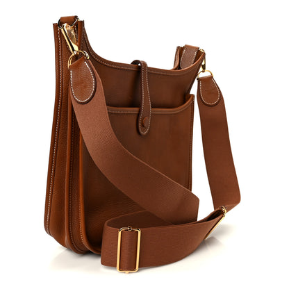 Hermes Taurillon Clemence EVELYNE III PM Gold 3 of 13