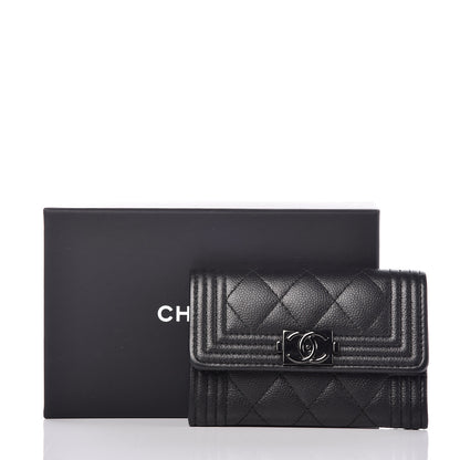 Chanel Caviar Quilted Boy Flap Card Holder So Black 11 of 11