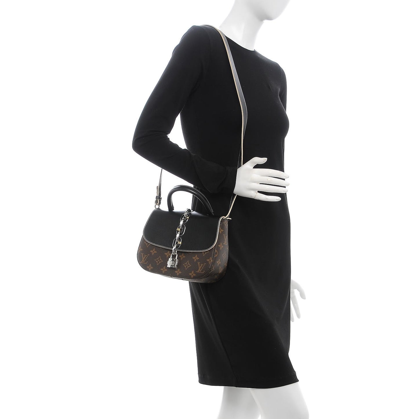 Calfskin Monogram Chain It Bag PM Black