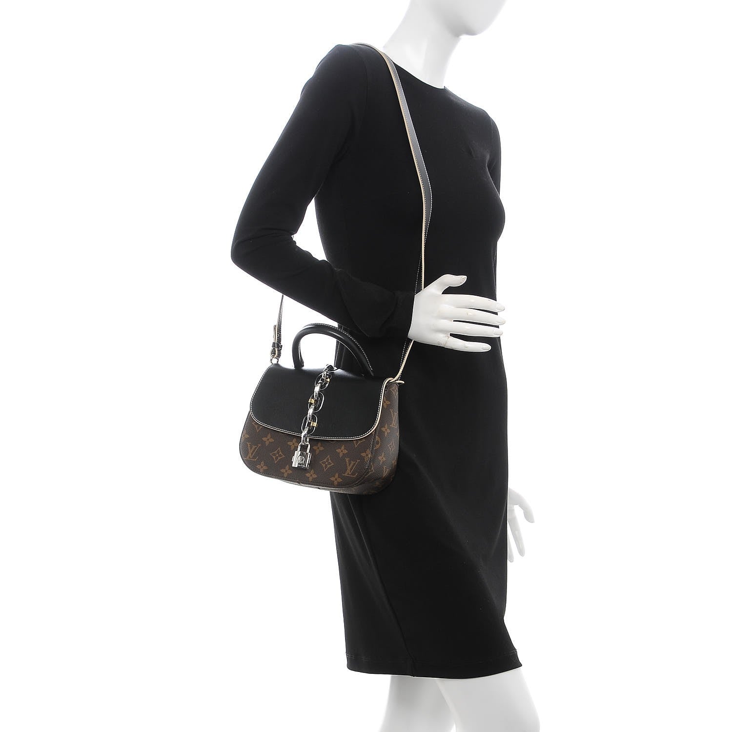 Louis Vuitton Calfskin Monogram Chain It Bag PM Black 2 of 7