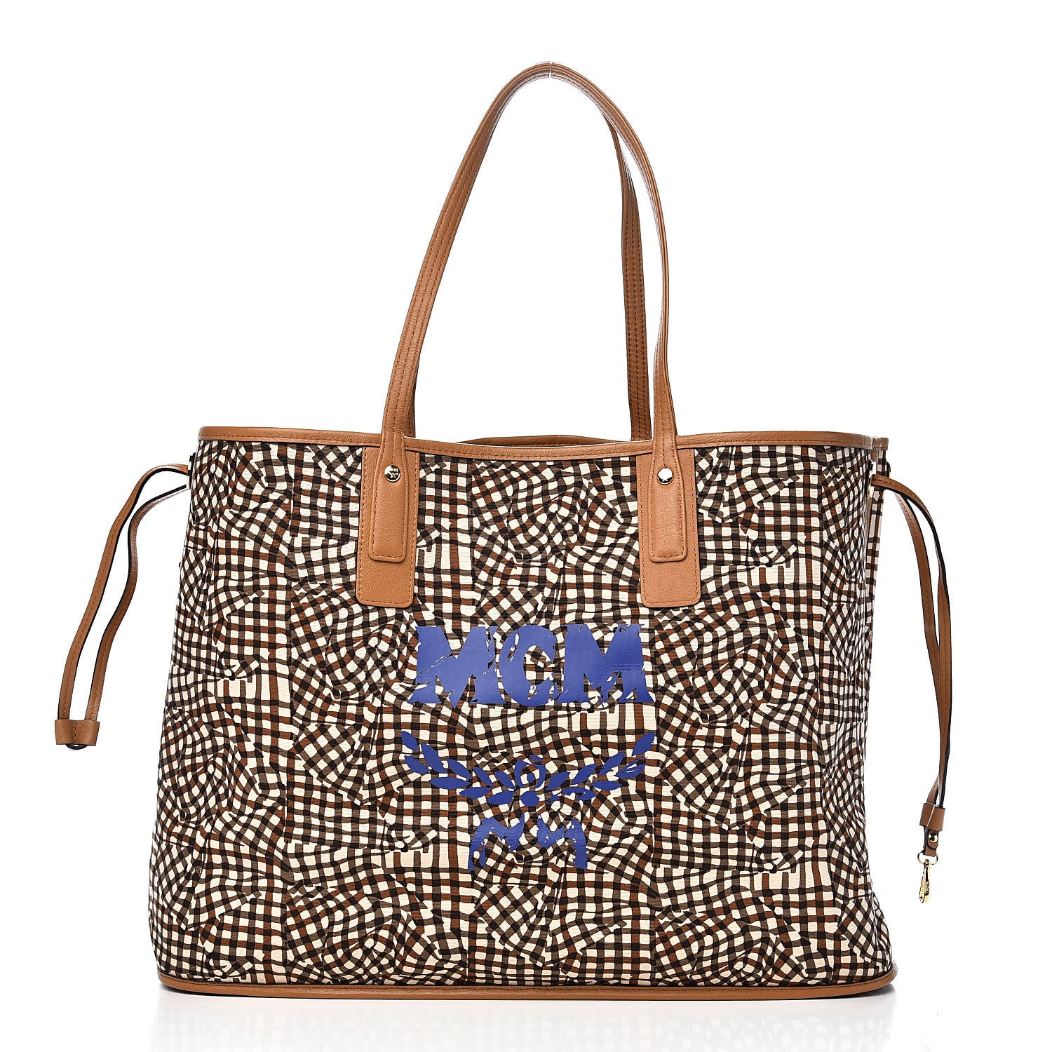 MCM Visetos Large Liz Reversible Shopper Tote Cognac 4 of 15