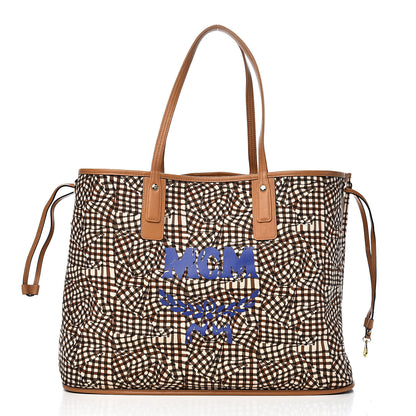 MCM Visetos Large Liz Reversible Shopper Tote Cognac 4 of 15