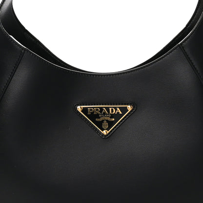 Prada City Calfskin Triangle Large Hobo Shoulder Bag Black 6 of 8