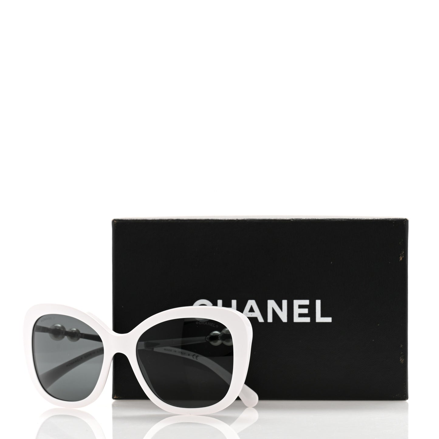 Acetate Butterfly Winter Pearl Sunglasses 5339-H White