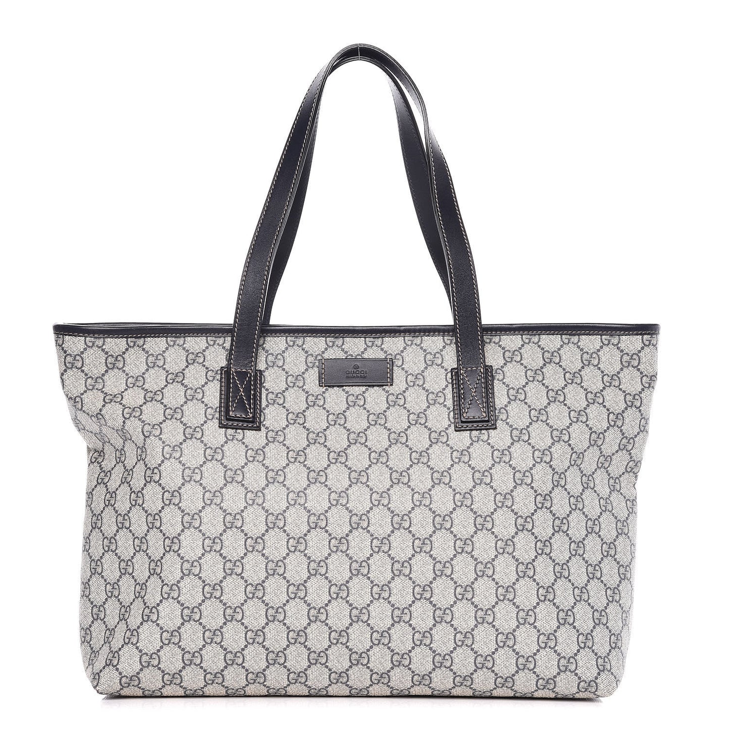 GG Supreme Monogram Medium Zippered Shopping Tote Navy