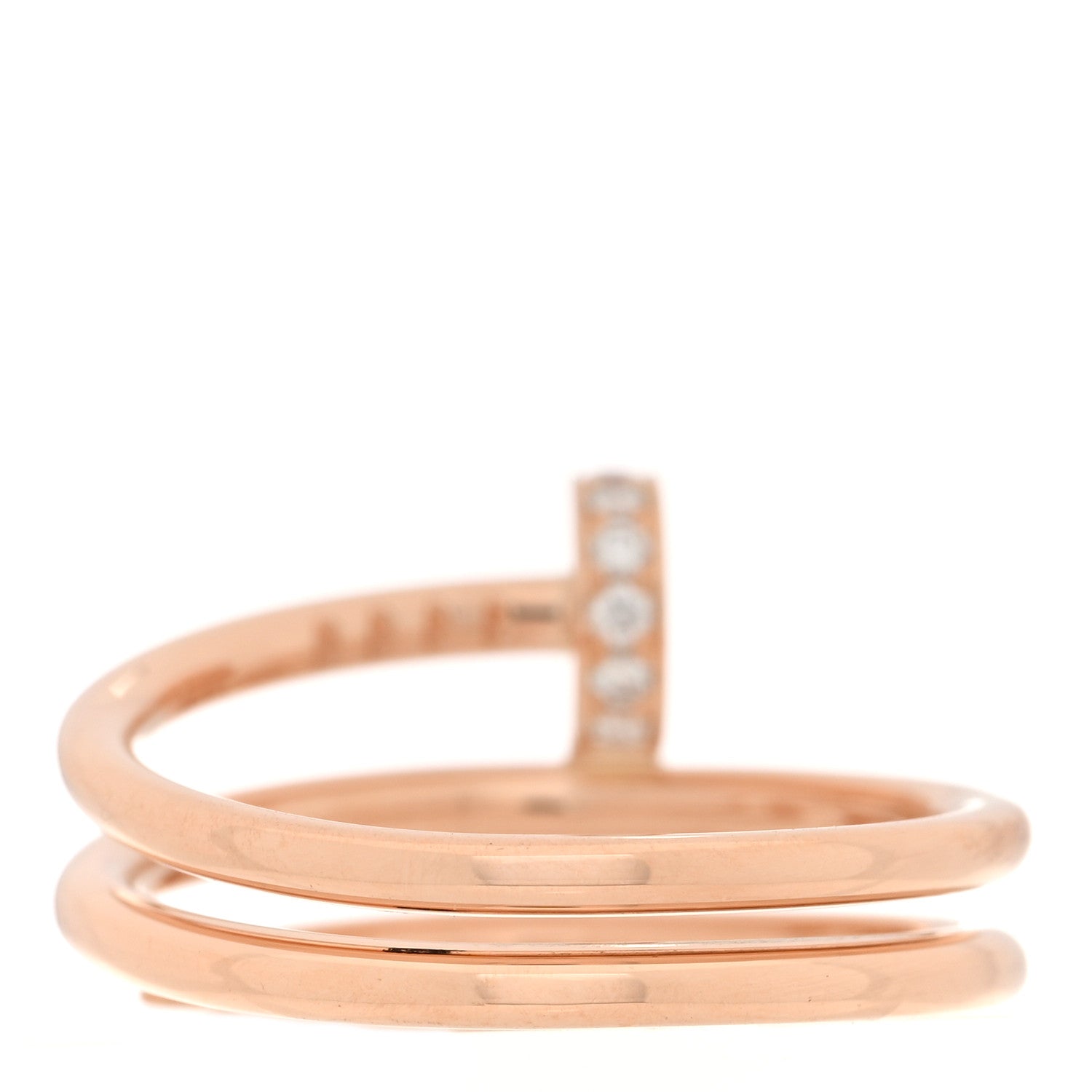 Cartier 18K Pink Gold Diamond Double Juste Un Clou Ring 50 5.25 3 of 4