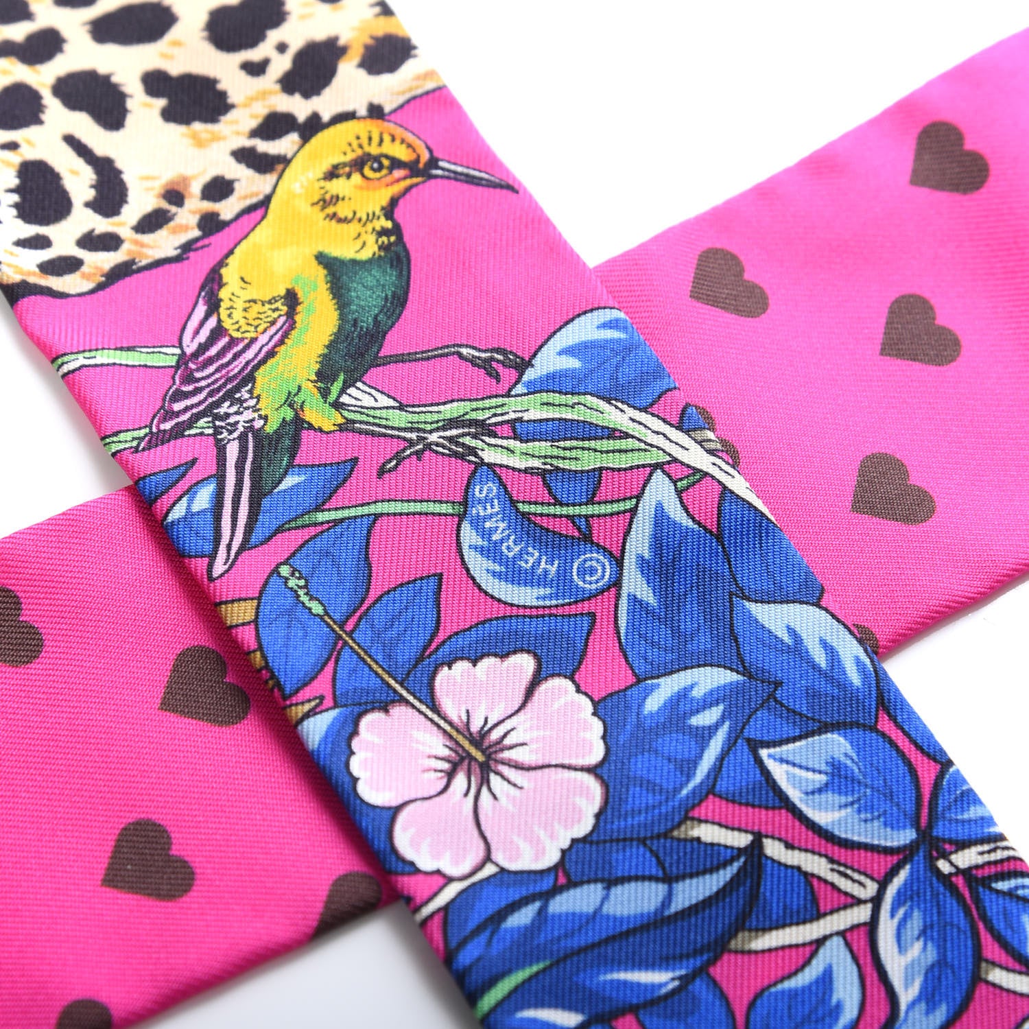 Hermes Silk Jungle Love Love Twilly Rose Vif Bleu Roy 3 of 3