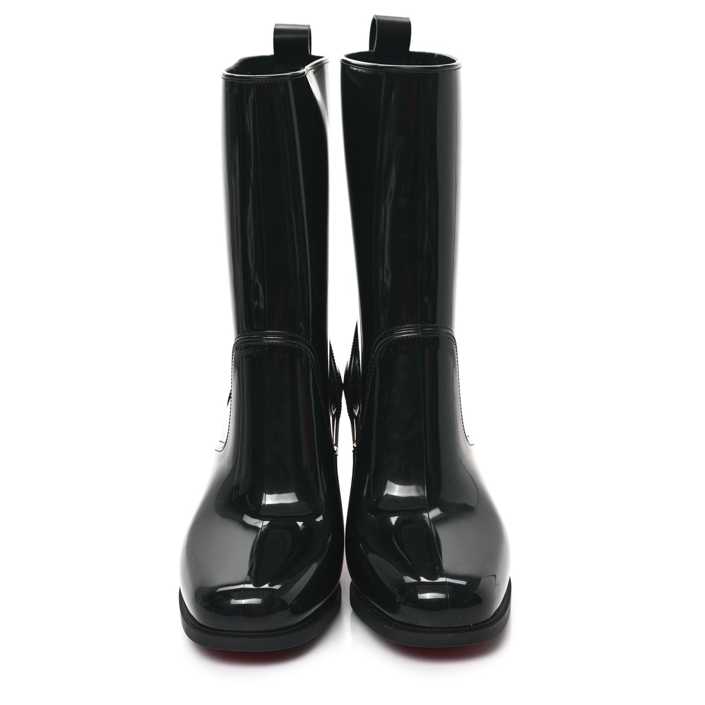 Recycled PVC Calfskin Loubirain 70 Boots 38 Black