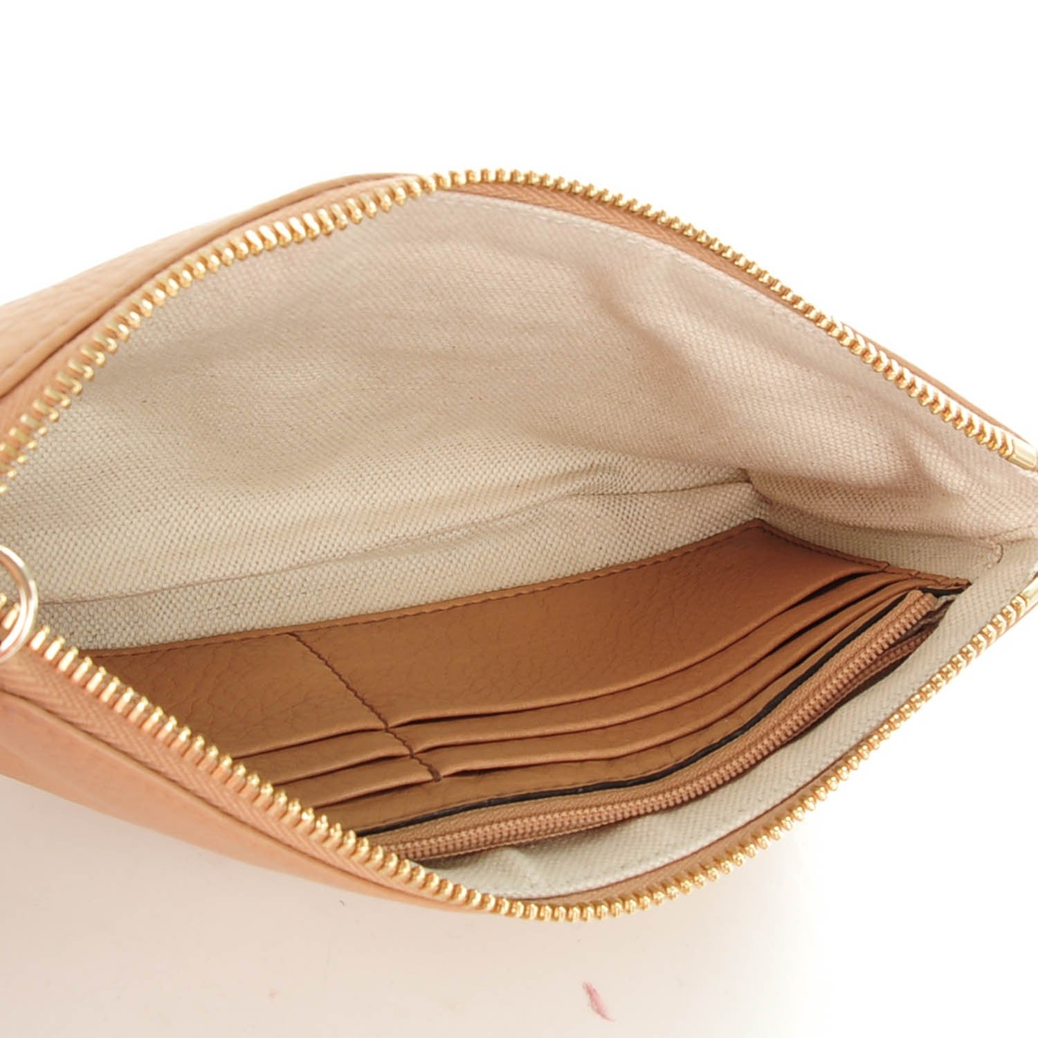 Gucci Pebbled Calfskin Soho Wristlet Camelia 5 of 7