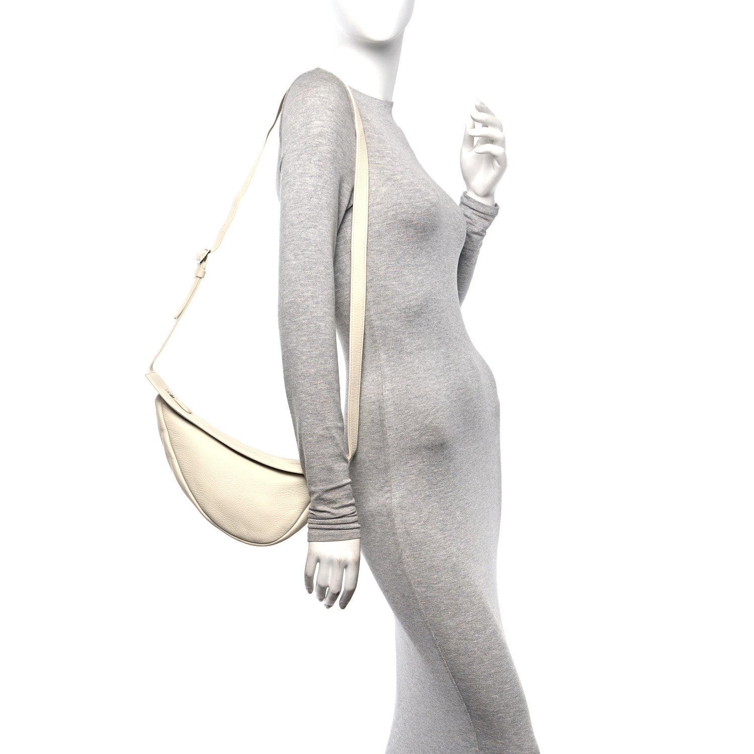 The Row Grained Calfskin Small Slouchy Banana Bag Ivory 2 of 9