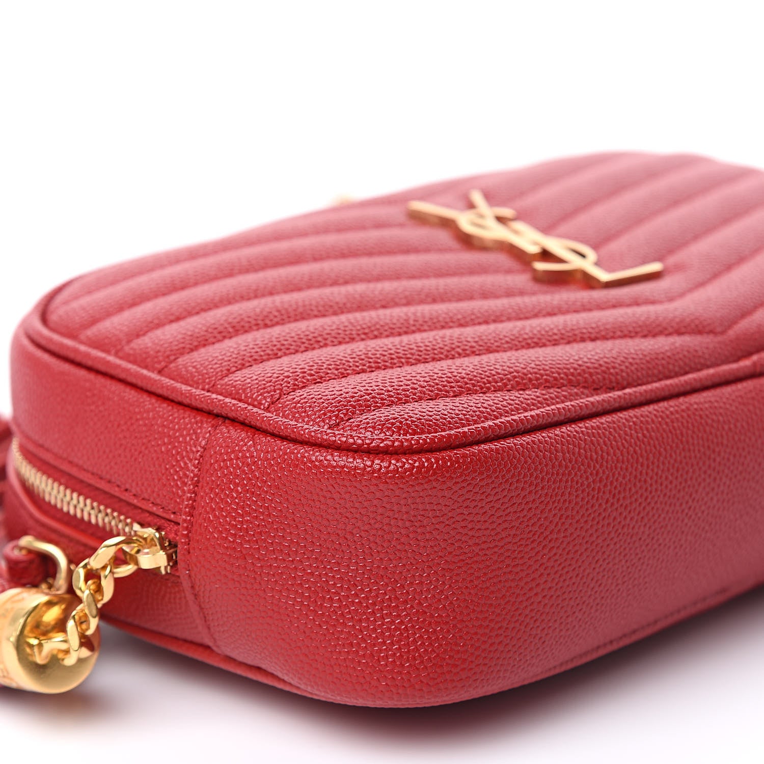 Saint Laurent Grain De Poudre Matelasse Monogram Mini Lou Camera Bag Eros Red 8 of 10