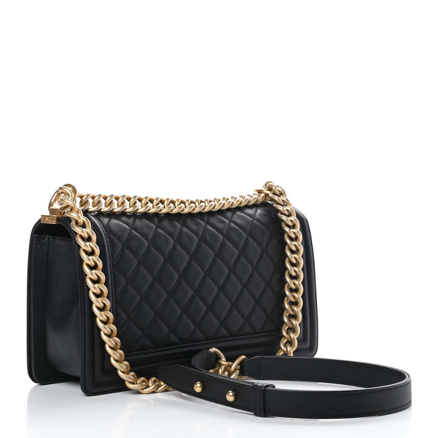 Caviar Quilted Medium Boy Flap Black