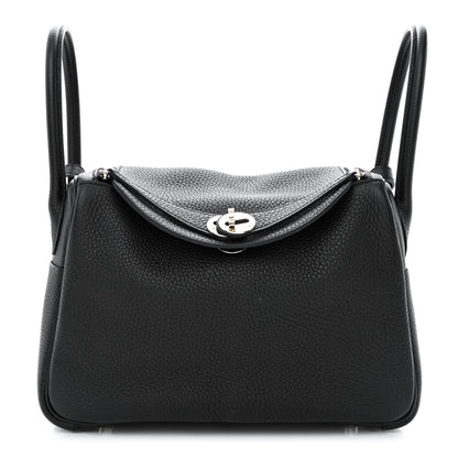 Hermes Taurillon Clemence Lindy 26 Black 1 of 12