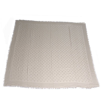Louis Vuitton Silk Wool Monogram Shawl White 2 of 4