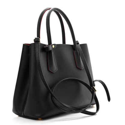 Prada Saffiano Cuir Small Double Bag Black Fuoco 3 of 11