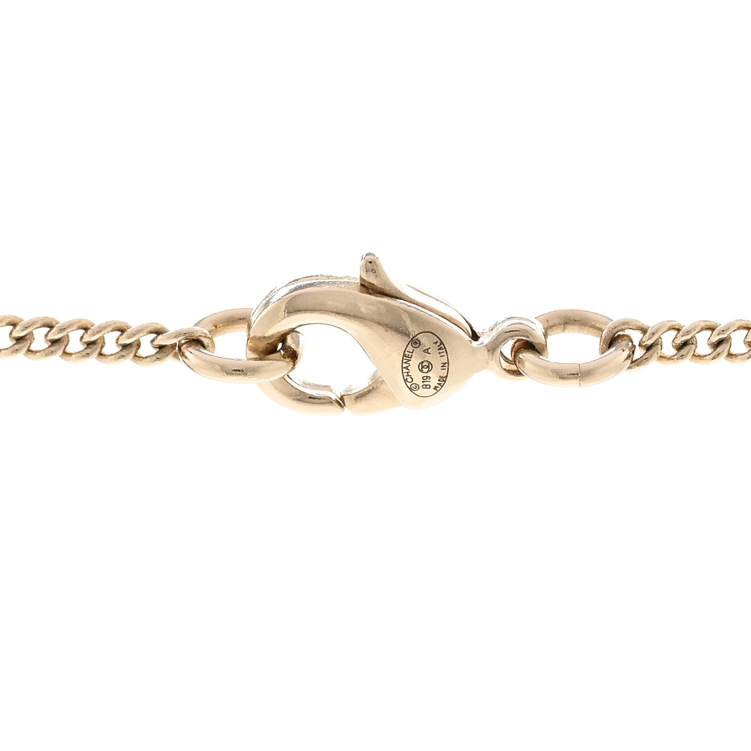 Chanel Pearl Crystal CC Pendant Necklace Gold Gold 5 of 5