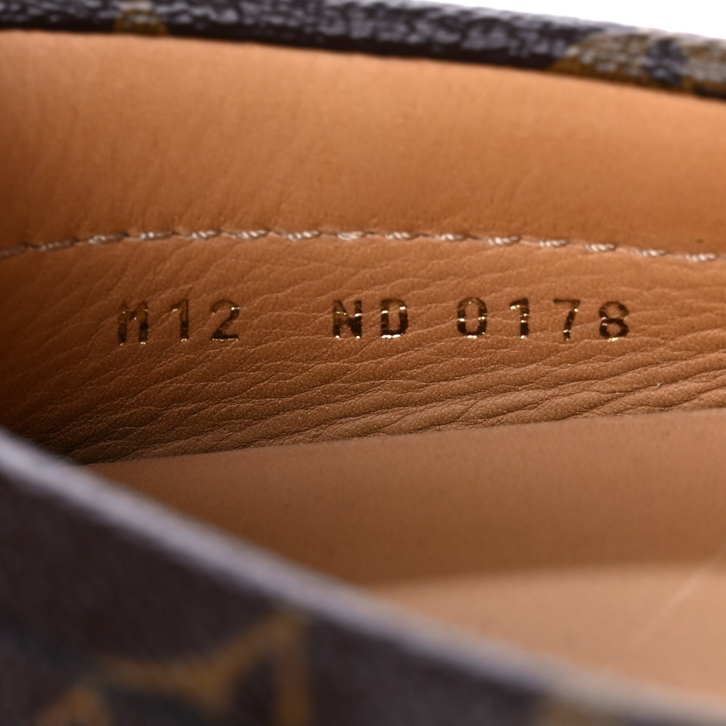 Monogram Mens Arizona Car Shoe Moccasin Loafers 12 Macassar