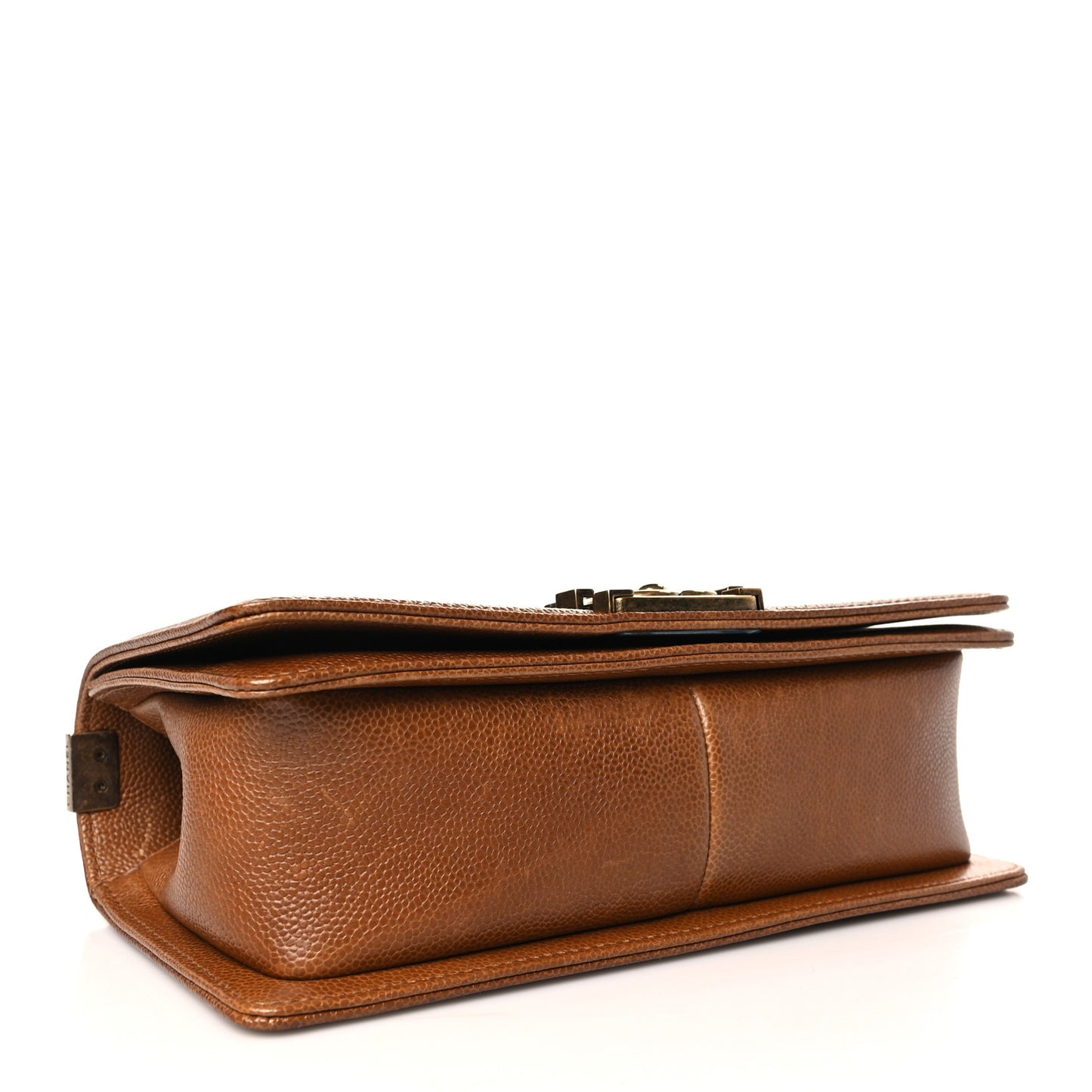 Caviar Quilted Medium Boy Flap Light Brown