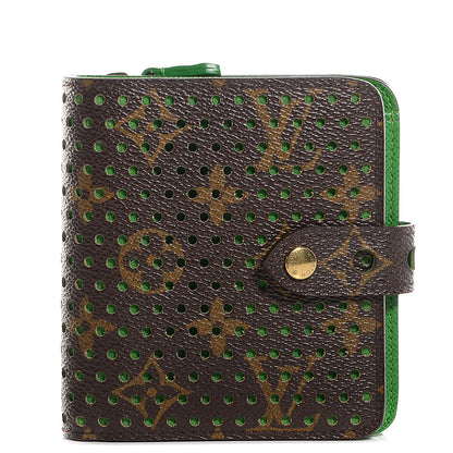 Louis Vuitton Monogram Perforated Compact Zipped Wallet Green 1 of 7