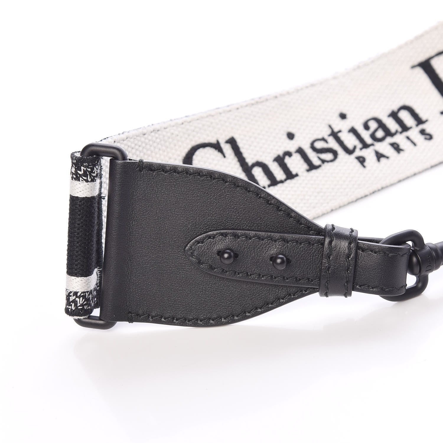 Christian Dior Canvas Embroidered Shoulder Strap Black Ultramatte 6 of 7