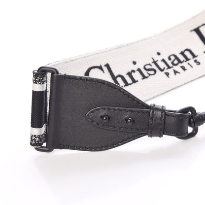 Christian Dior Canvas Embroidered Shoulder Strap Black Ultramatte 6 of 7
