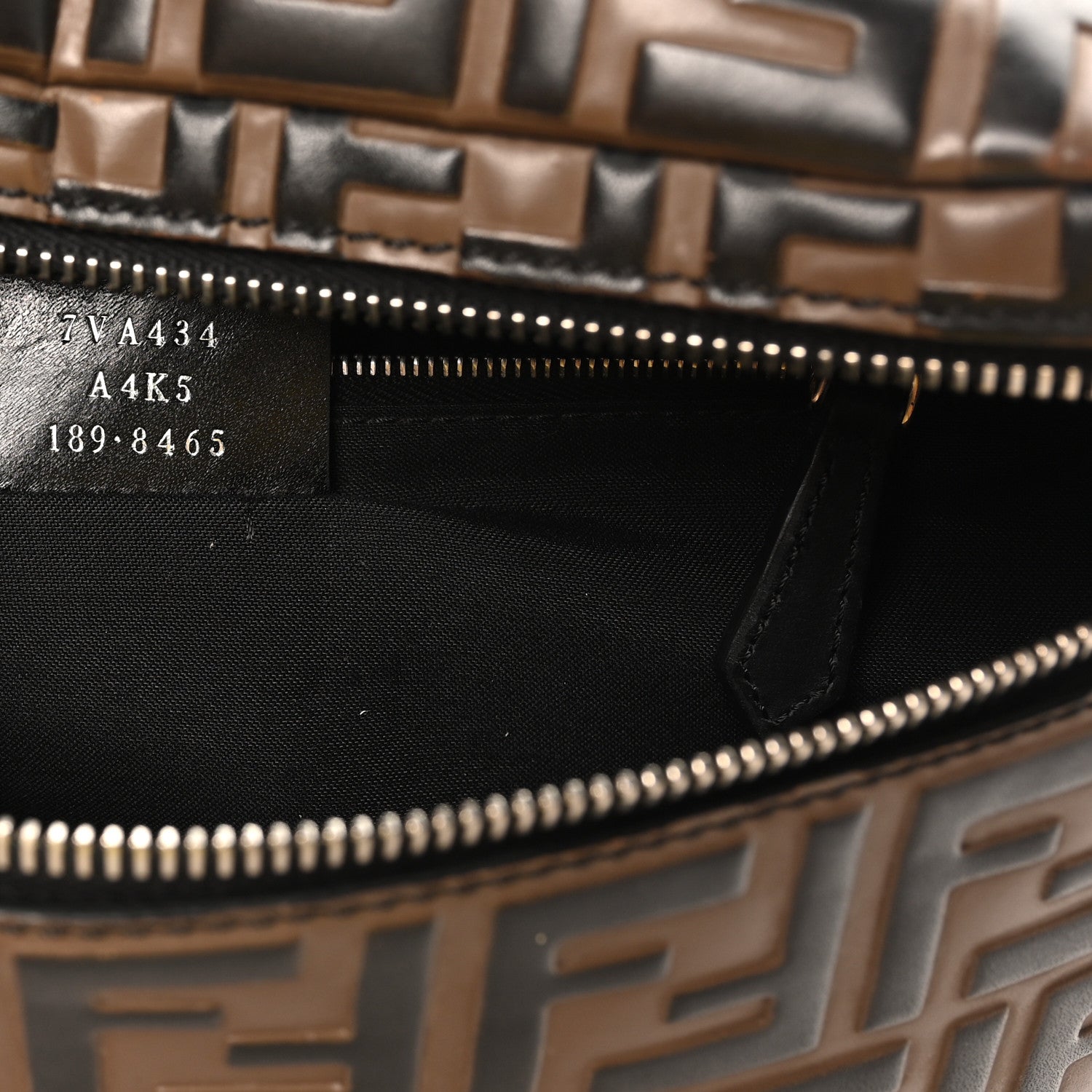 Fendi Vitello Century Bi-Color FF 1974 Embossed Belt Bag Maya Black 7 of 10