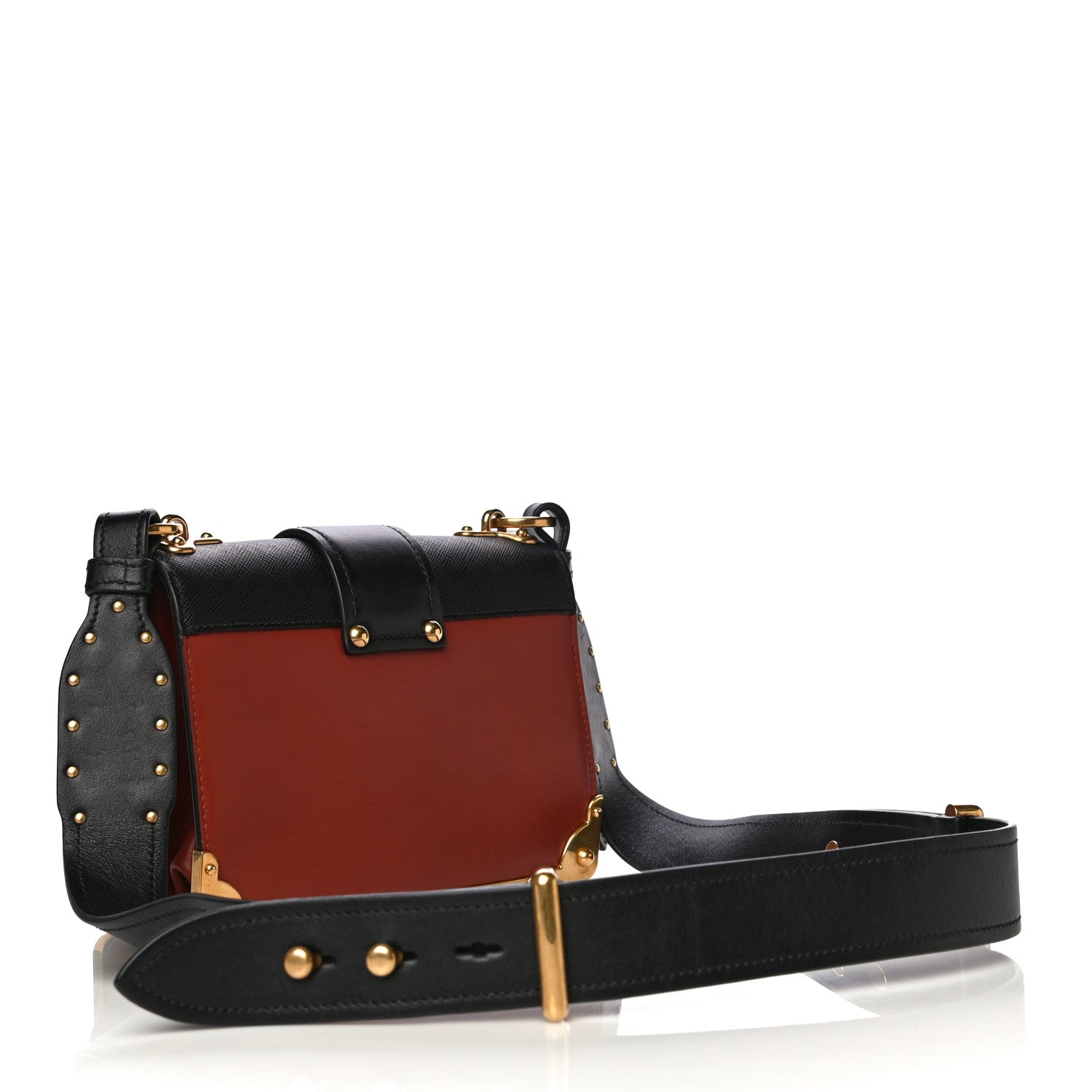 Prada City Calfskin Saffiano Cahier Bag Cotto Black 2 of 13