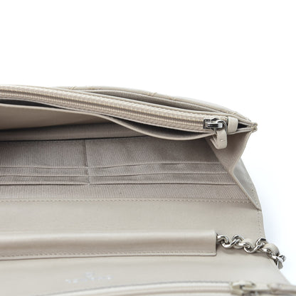 Chanel Calfskin Double Stitch Hamptons Wallet On Chain WOC Grey 4 of 10