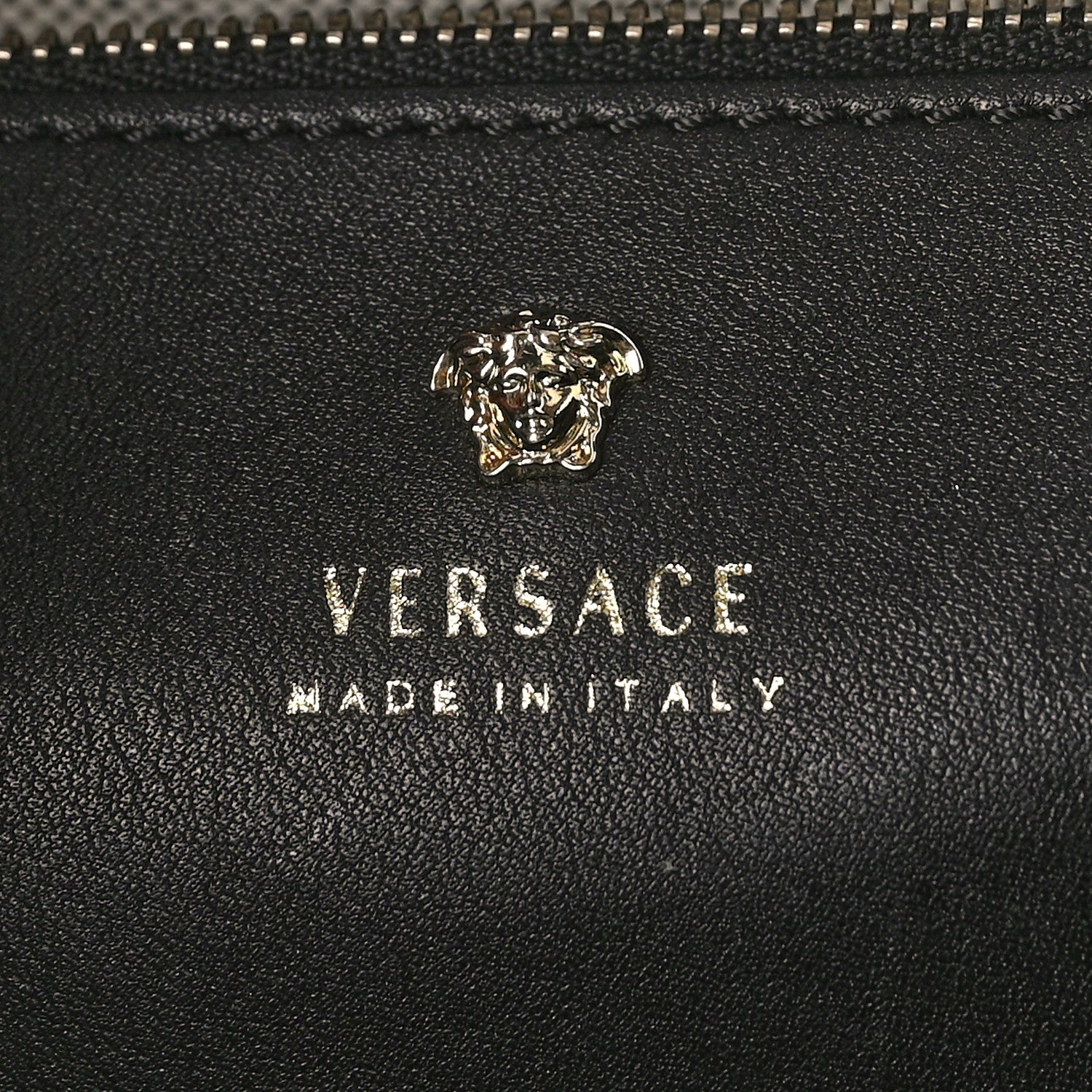 Versace Calfskin Embroidered Medium Baroque Palazzo Empire Bag Black 5 of 13