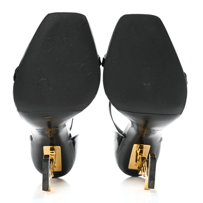 Saint Laurent Patent Calfskin Opyum 110 Sandals 37 Black Gold 6 of 12