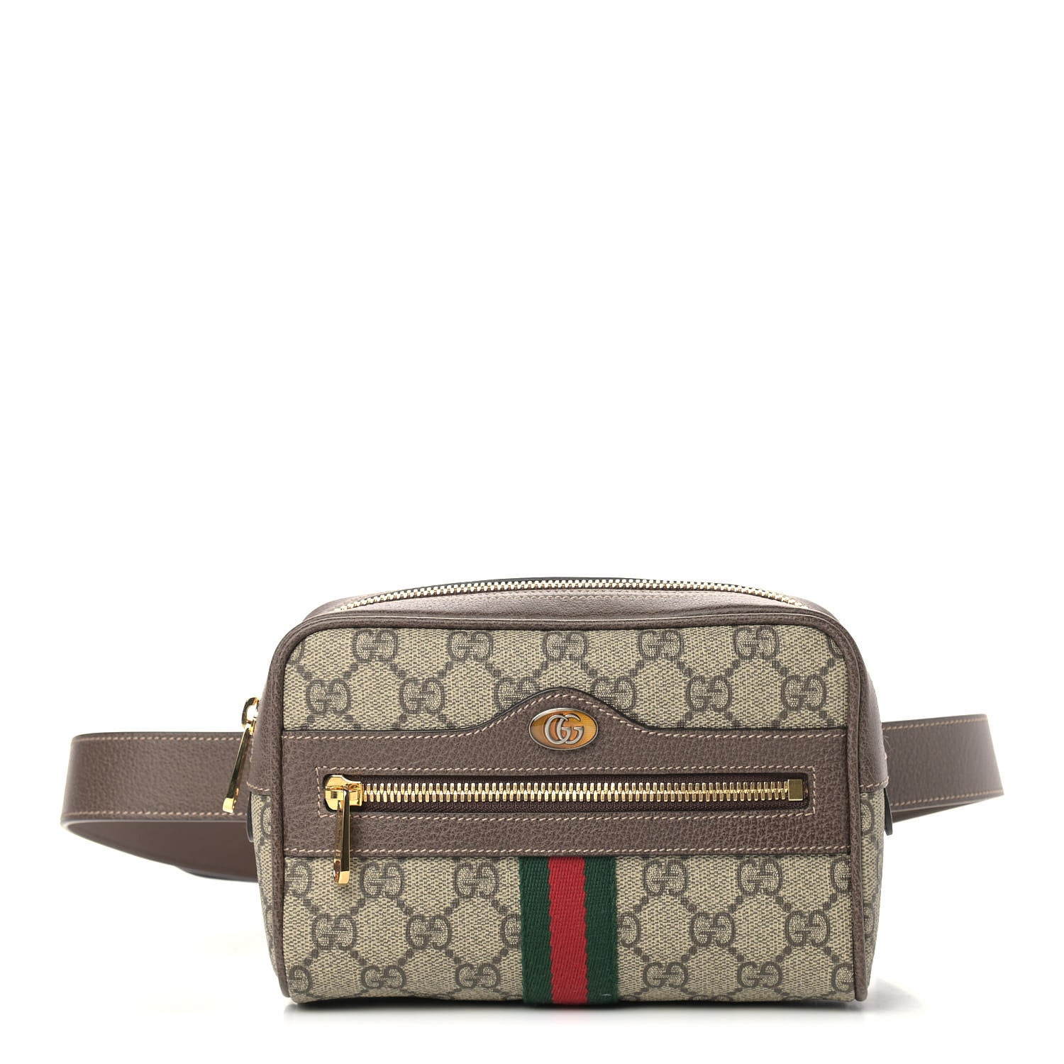 Gucci GG Supreme Monogram Web Small Ophidia Belt Bag 85 34 Dark Brown 1 of 9