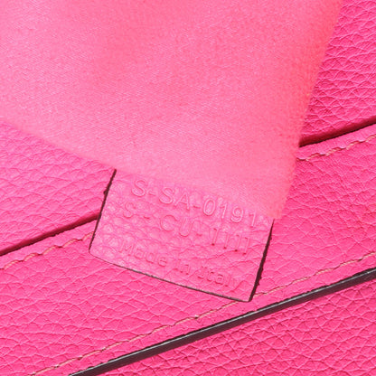 Celine Drummed Calfskin Mini Luggage Fluo Pink 9 of 9
