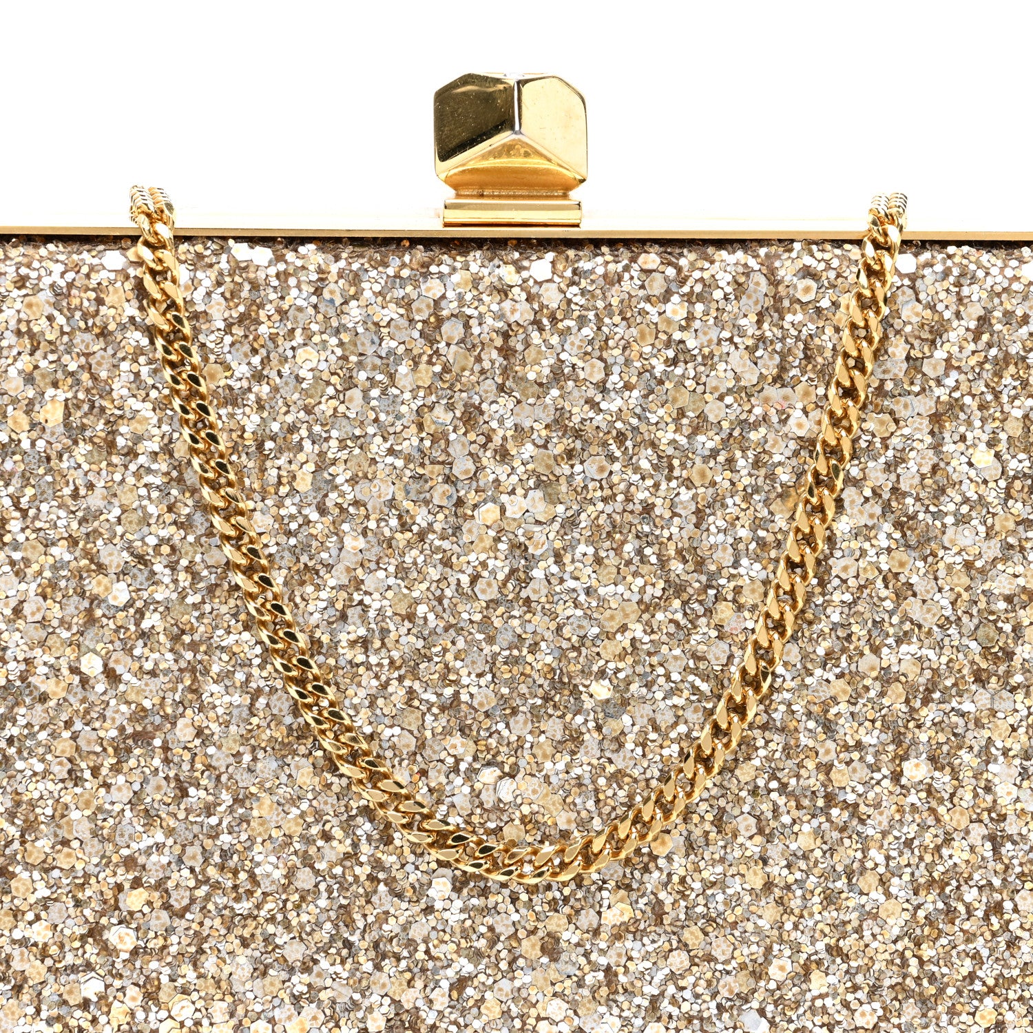 Jimmy Choo Coarse Glitter Celeste Clutch Antique Gold 7 of 10