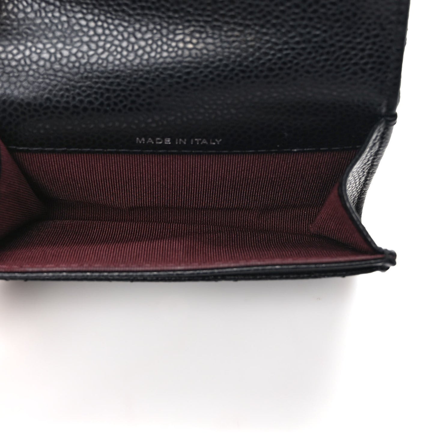 Caviar Quilted Flap Card Holder Black