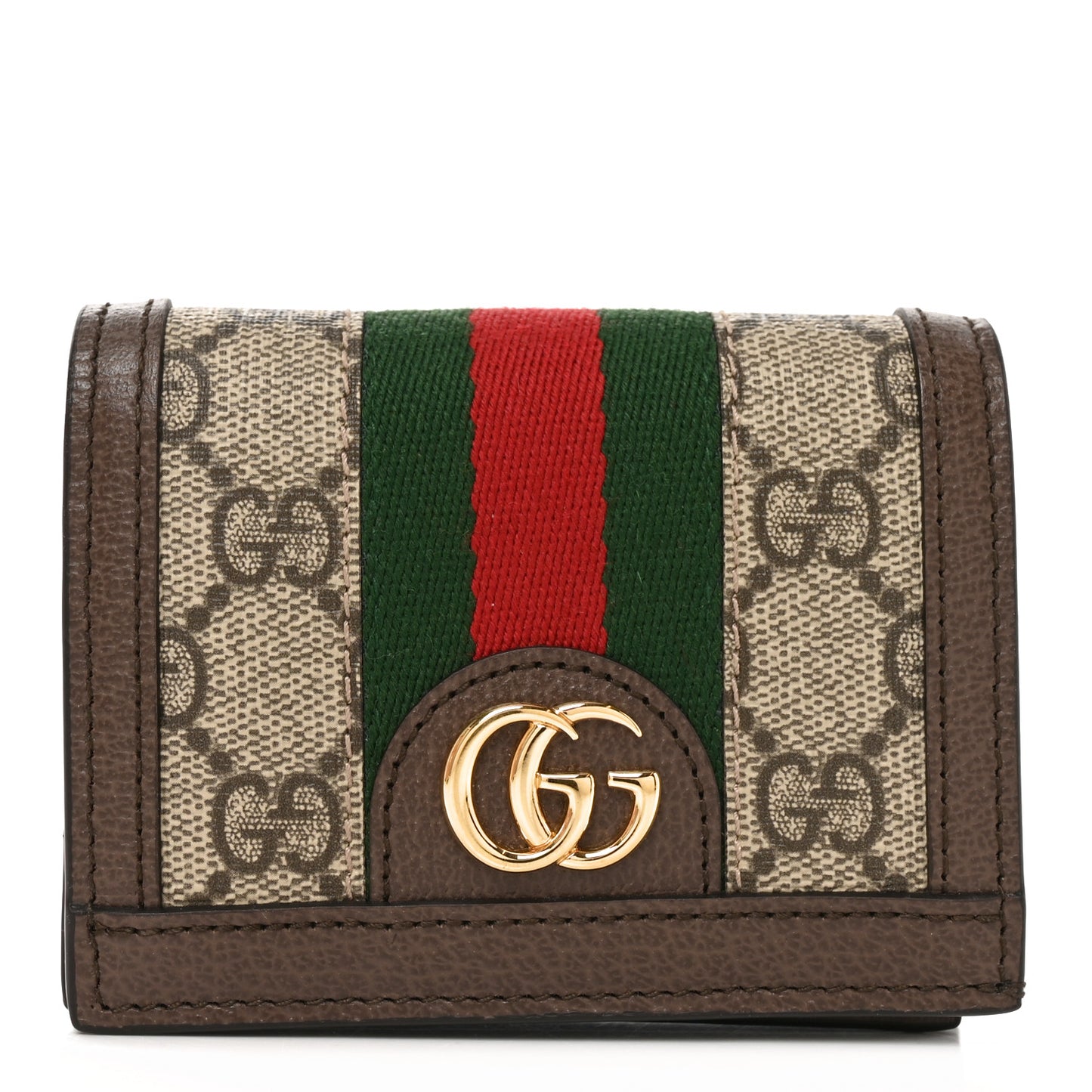 GG Supreme Monogram Web Ophidia Card Case Beige New Acero