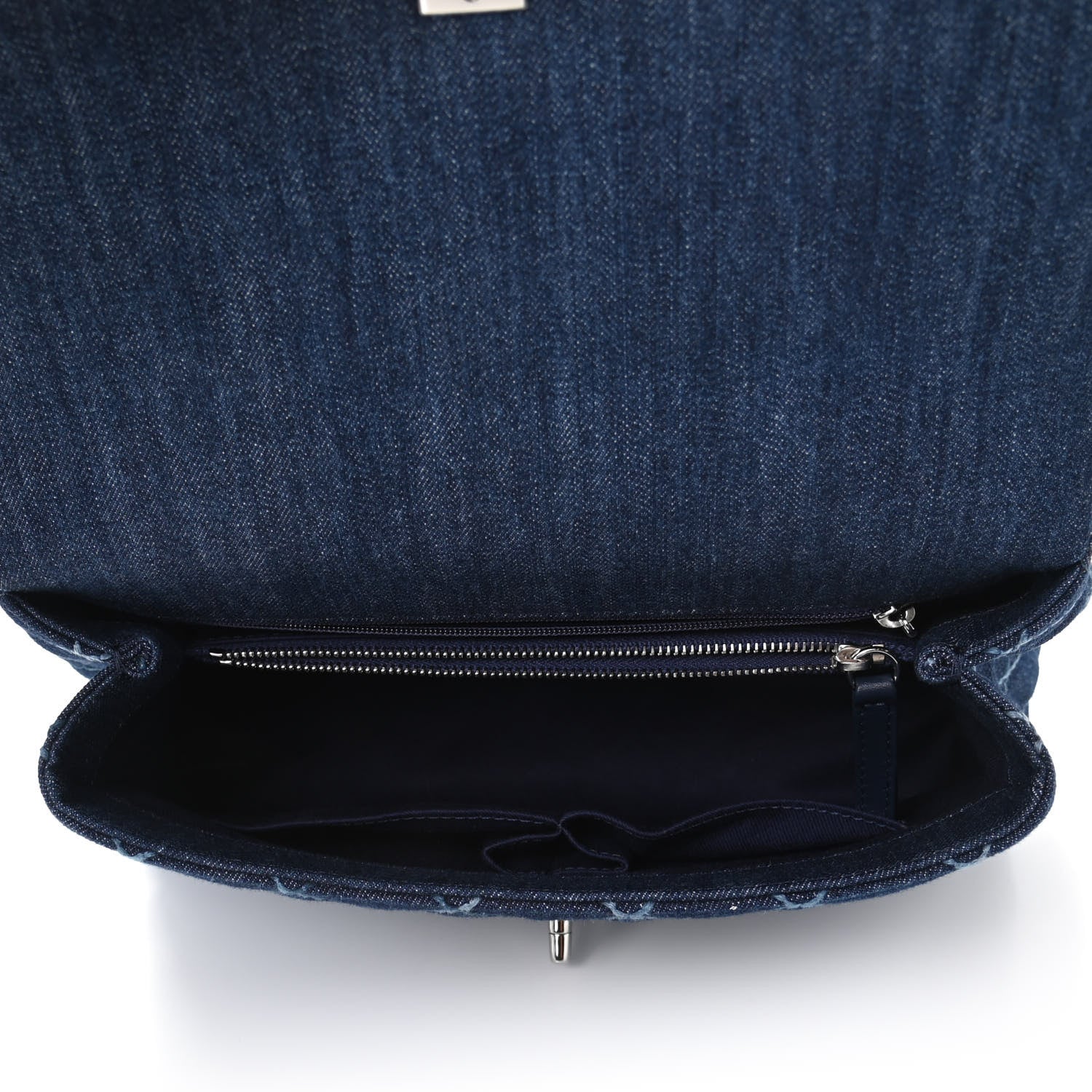 Chanel Denim Quilted Small Coco Handle Flap Blue 5 of 10