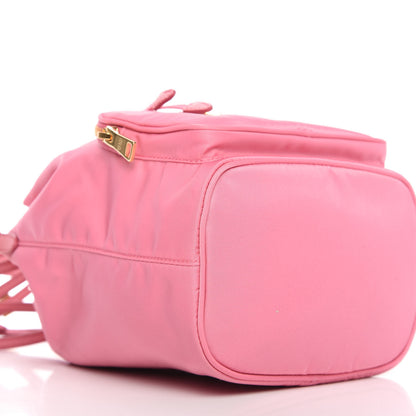 Prada Saffiano Tessuto Nylon Mini Bucket Crossbody Bag Pink 6 of 10