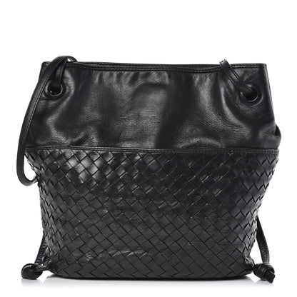 Bottega Veneta Nappa Intrecciato Drawstring Bucket Bag Black 1 of 11