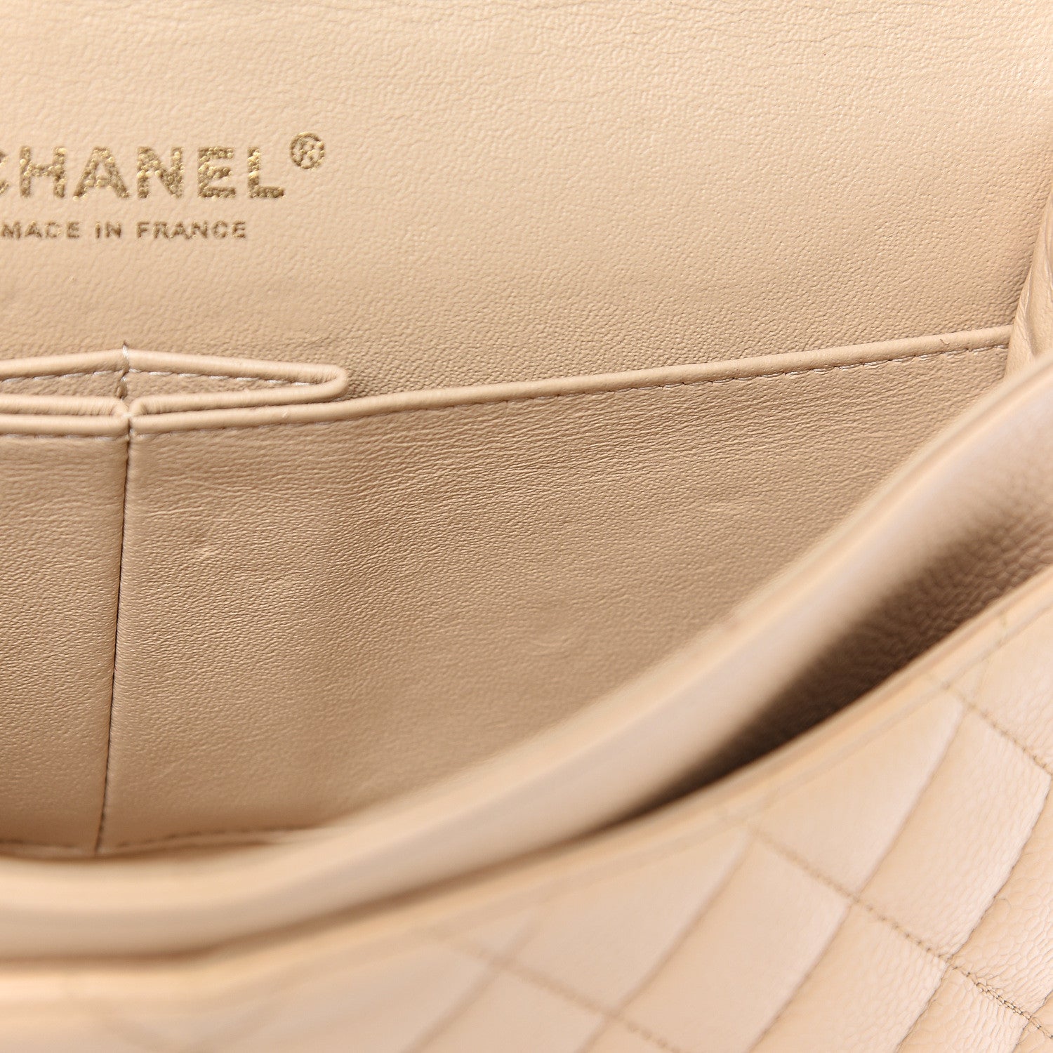 Chanel Caviar Quilted Medium Double Flap Beige 10 of 11
