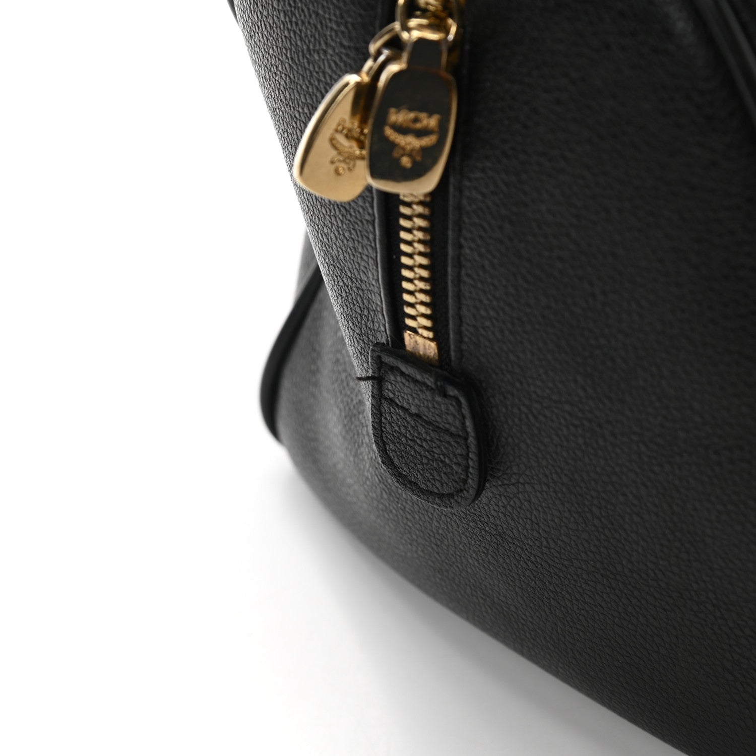 MCM Grained Calfskin Studded Boston Bag Black 10 of 10