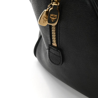 MCM Grained Calfskin Studded Boston Bag Black 10 of 10
