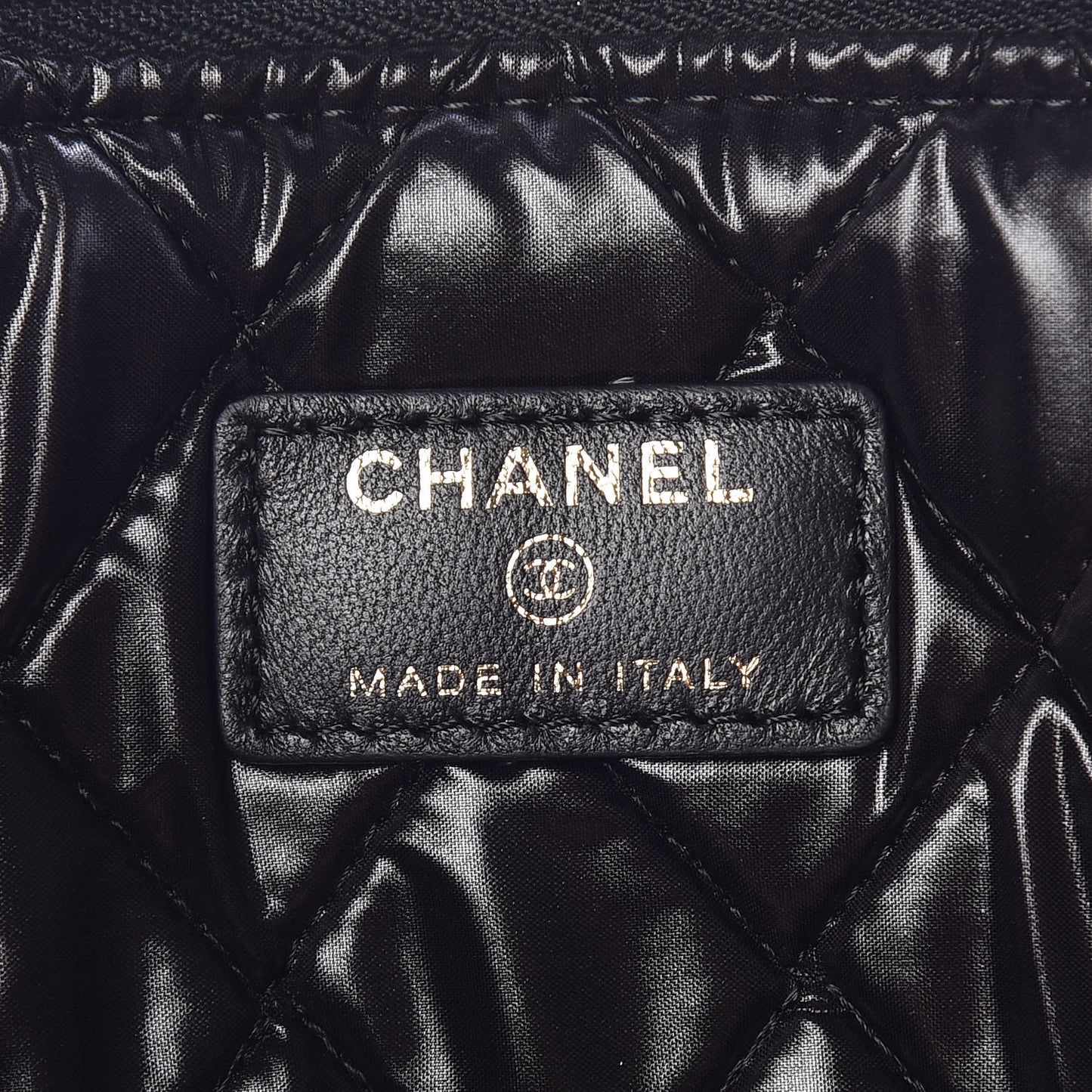 Lambskin Bi Quilted Large Cosmetic Case Black