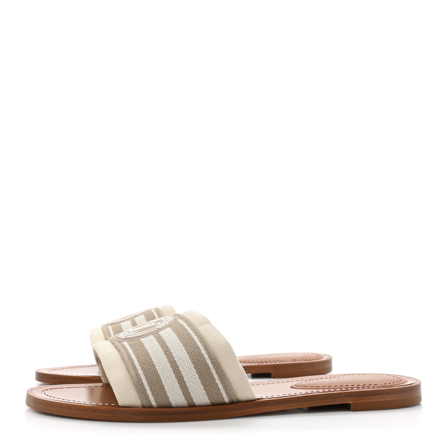 Louis Vuitton Canvas Calfskin Lock It Flat Mules 39 3 of 8